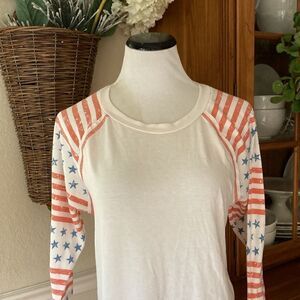 First Love By Lovelyn Stars & Stripes T-Shirt Women’s Size L